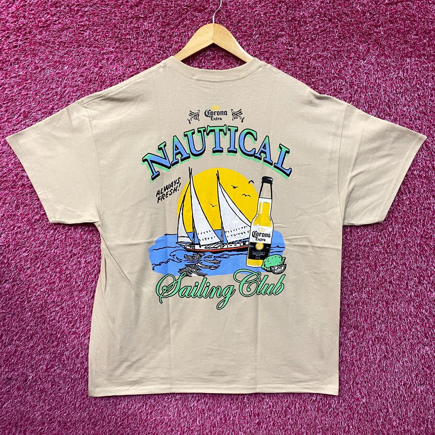 Corona Extra Sailing Club Nautical Beige Promo T-Shirt XL