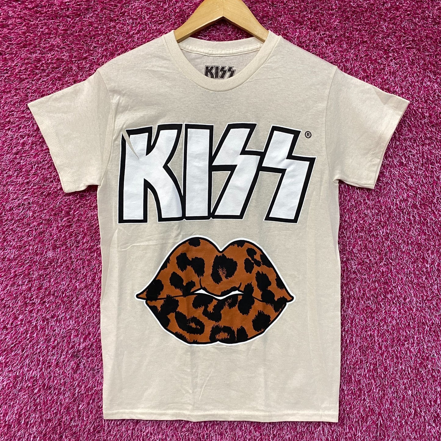 Kiss Cheetah Lips Heavy Metal Band T-Shirt Small