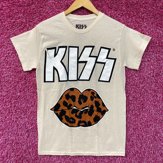 Kiss Cheetah Lips Heavy Metal Band T-Shirt Small