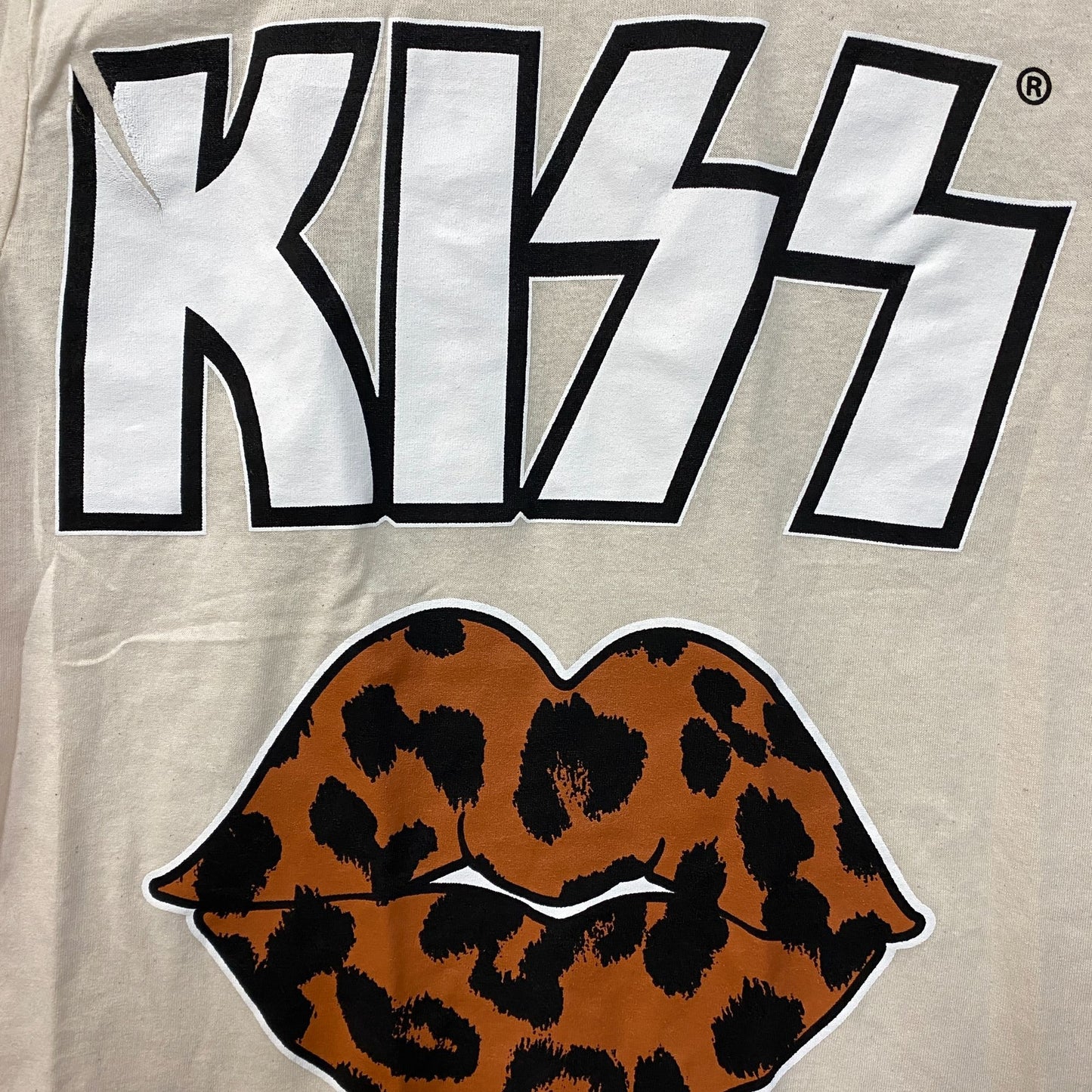 Kiss Cheetah Lips Heavy Metal Band T-Shirt Small