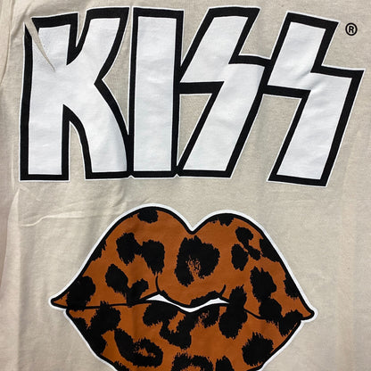 Kiss Cheetah Lips Heavy Metal Band T-Shirt Small