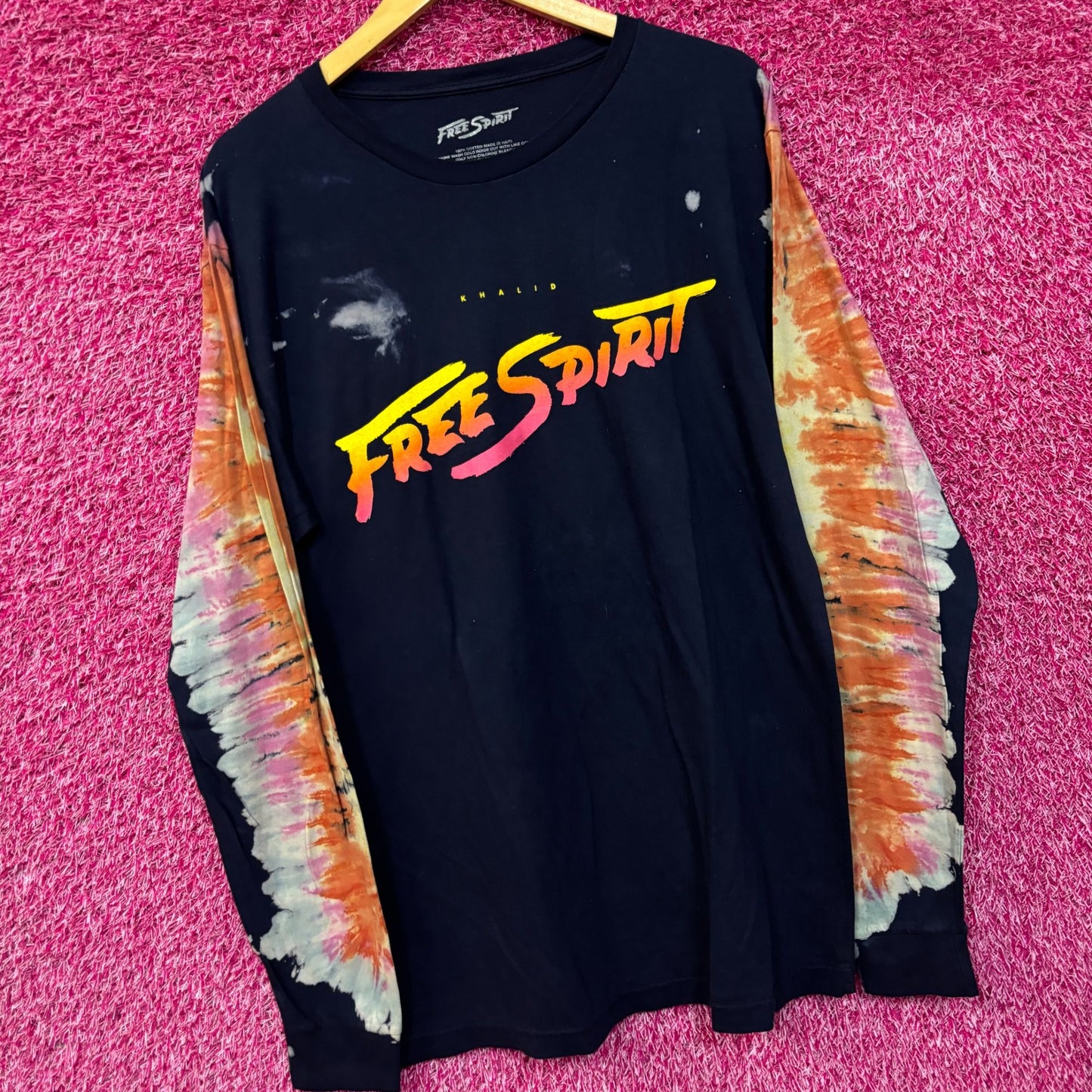 Khalid Free Spirit Long Sleeve Tie Dye Tshirt size Large