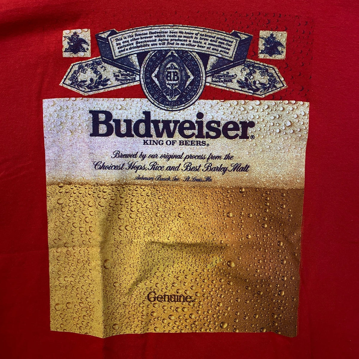 Budweiser King of Beer Retro Label Graphic T-Shirt XL