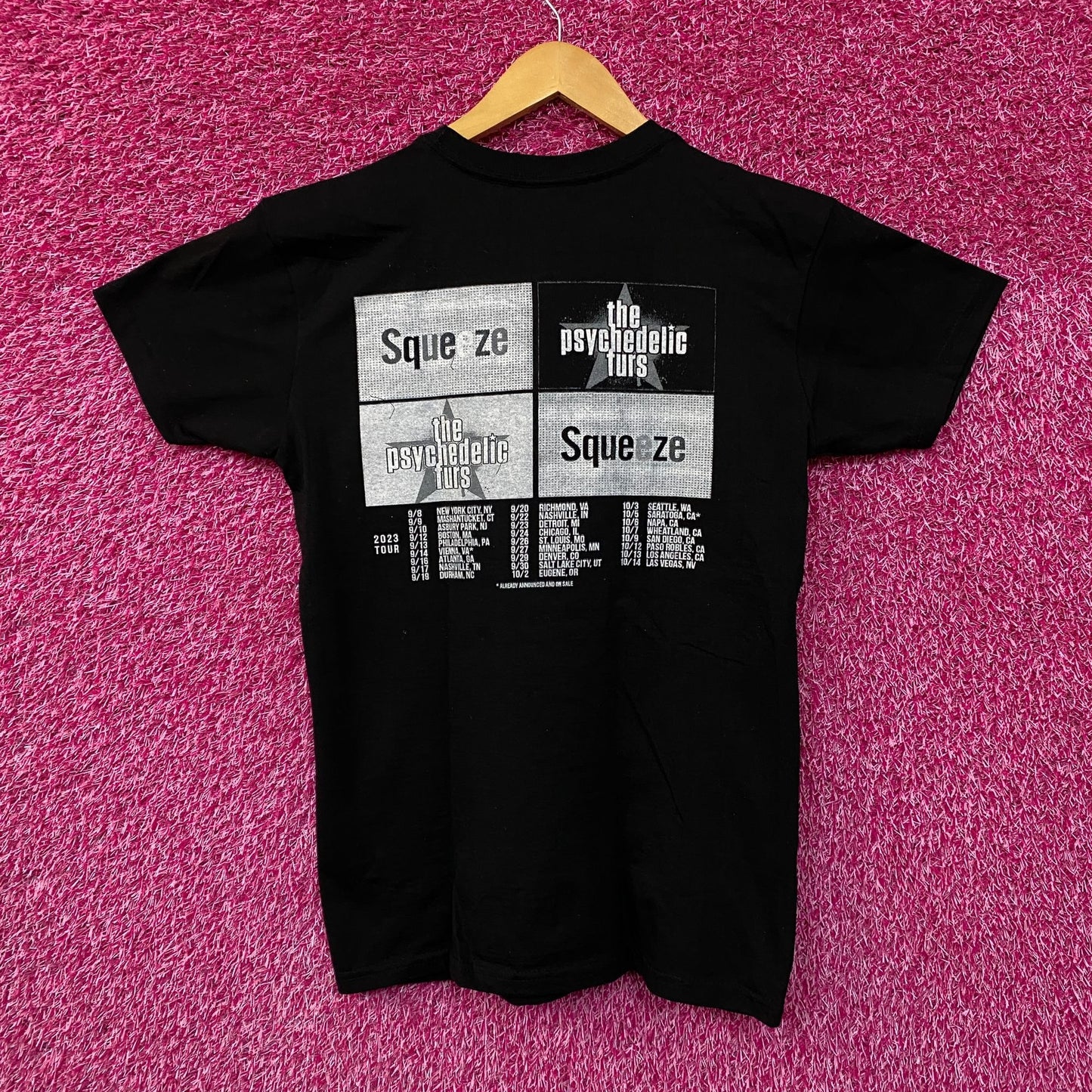 Psychedelic Furs and Squeeze Rock Tour Tshirt size Small