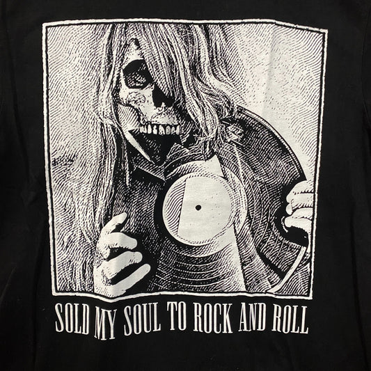Space Zebra Sold My Soul To Rock n Roll Graphic Design T-Shirt Large