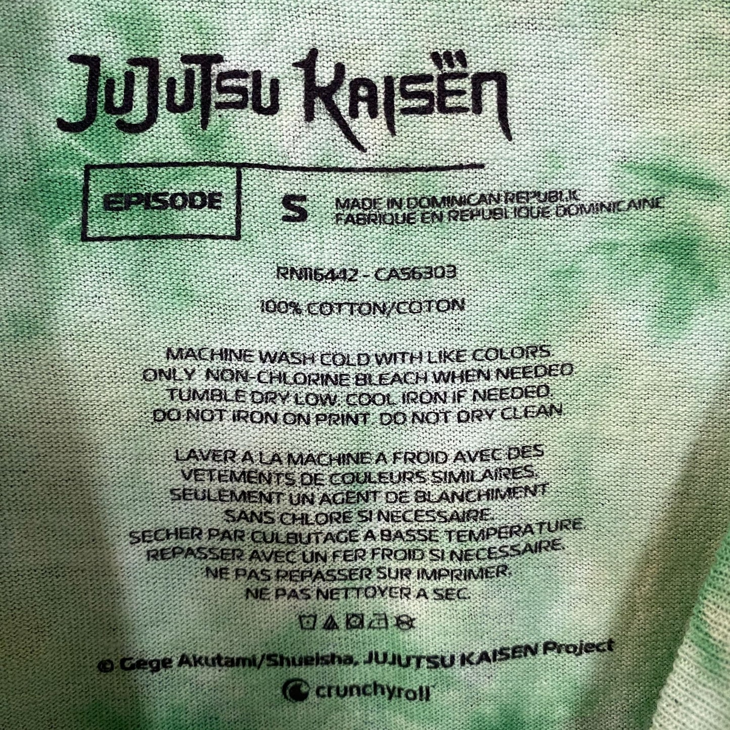 Jujutsu Kaisen Megumi Fushiguro Tie Dye T-Shirt Small