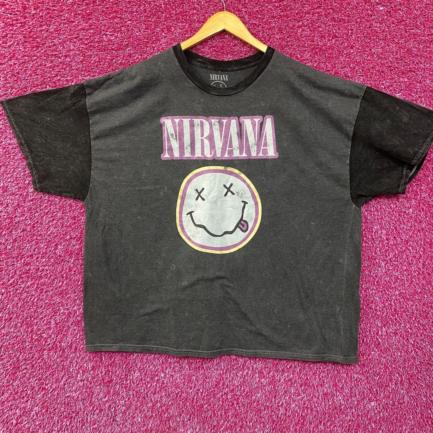 Nirvana Nevermind Tour Dead Smiley Grunge Band T-Shirt 3XL