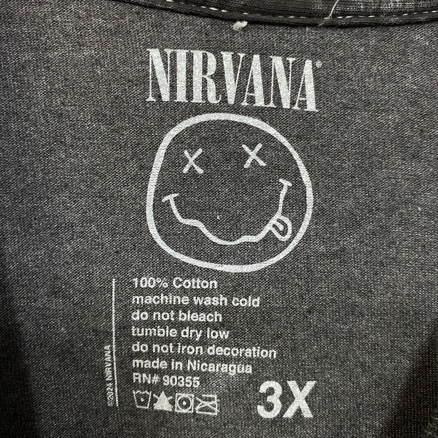 Nirvana Nevermind Tour Dead Smiley Grunge Band T-Shirt 3XL