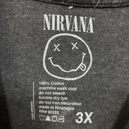 Nirvana Nevermind Tour Dead Smiley Grunge Band T-Shirt 3XL
