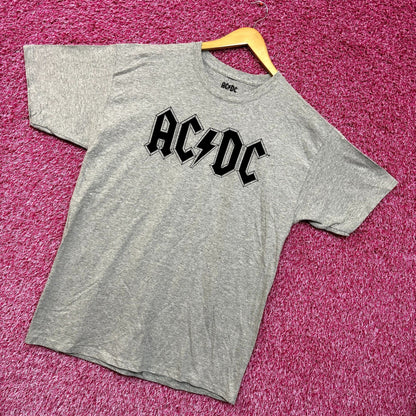 AC/DC Lighting Bolt Spell-Out Heavy Metal Tee L