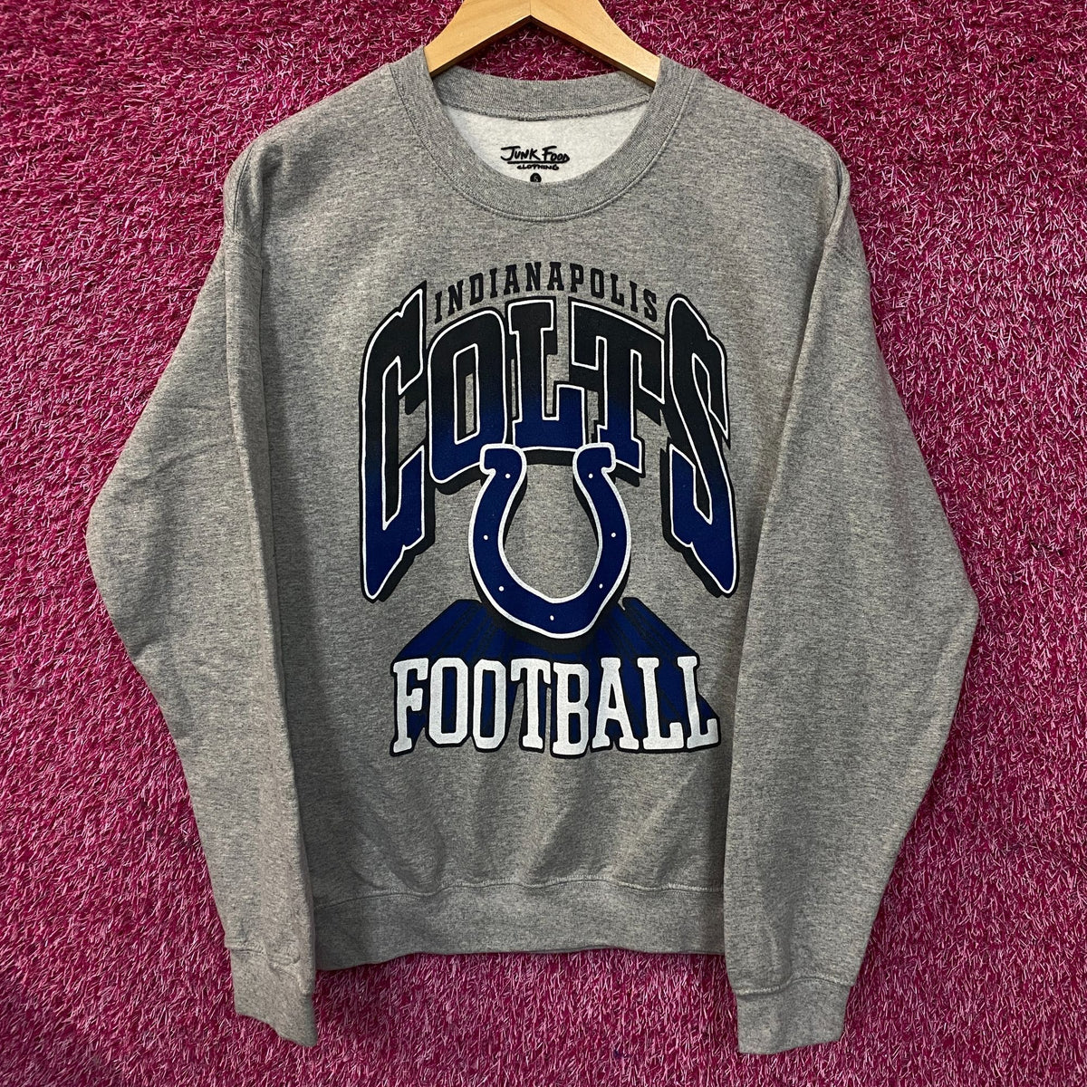 Junk Food Clothing Indianapolis Colts Heathered Gray Classic Crew Pullover Sweatshirt Small
