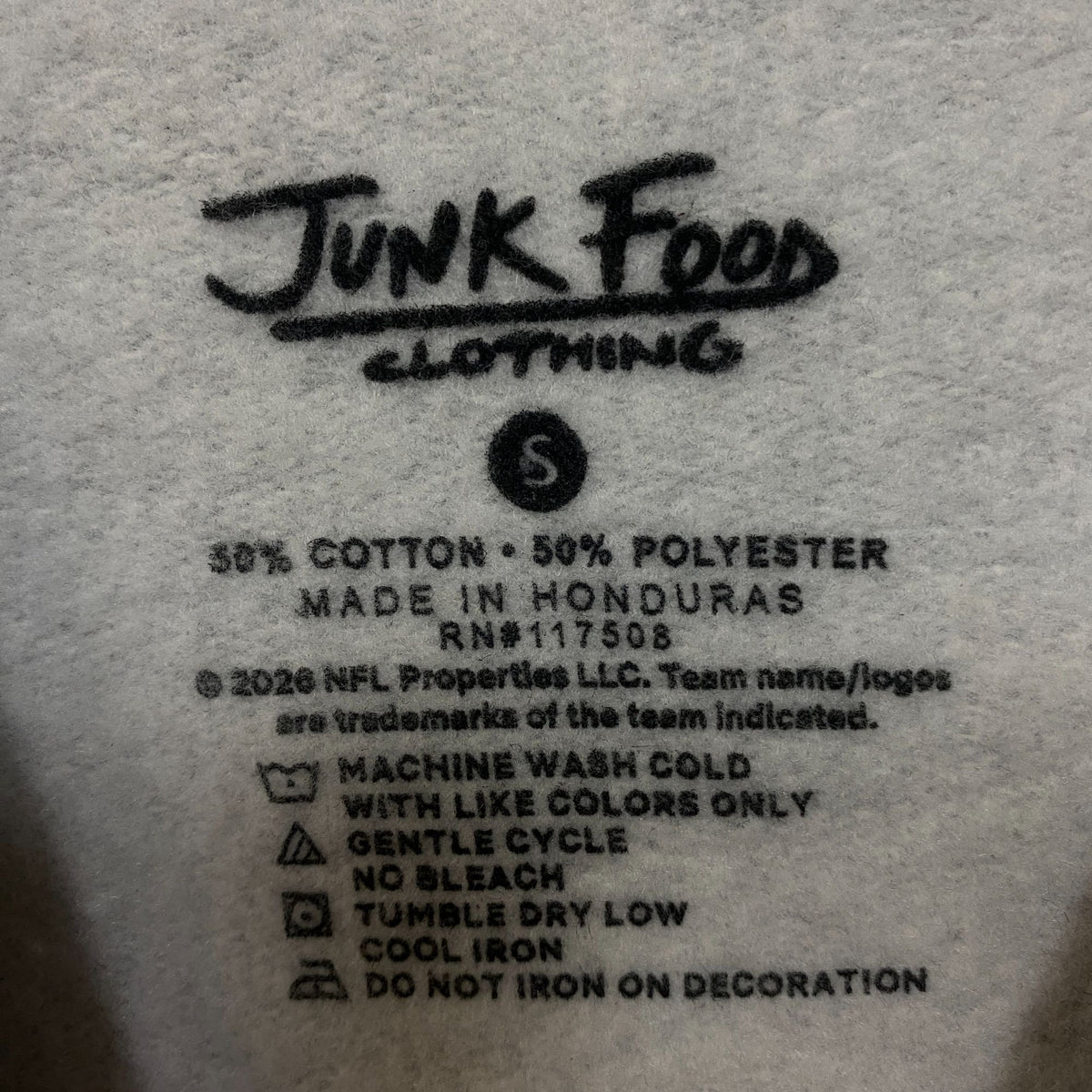 Junk Food Clothing Indianapolis Colts Heathered Gray Classic Crew Pullover Sweatshirt Small