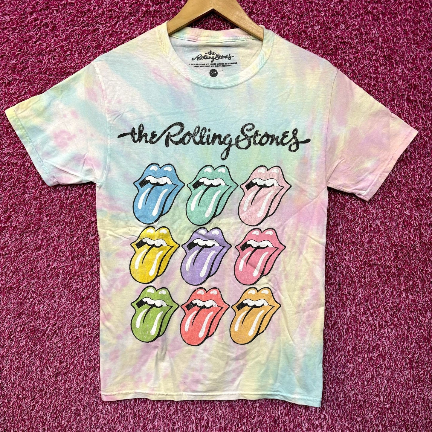 The Rolling Stones Hot Lips Pop Art Rock Pastel Tie Dye S