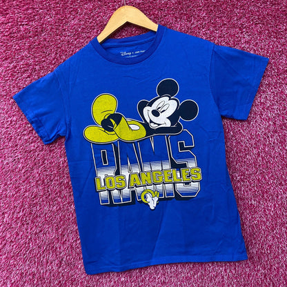 Junk Food x NFL DInsey Mickey Mouse Kick Back Los Angeles Rams T-Shirt XS