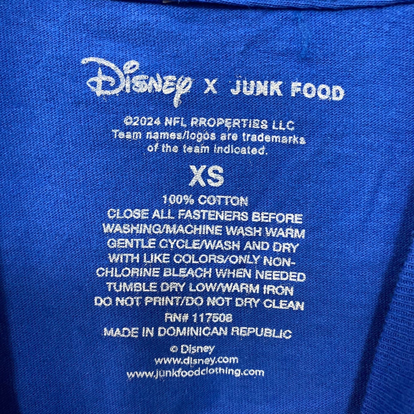 Junk Food x NFL DInsey Mickey Mouse Kick Back Los Angeles Rams T-Shirt XS