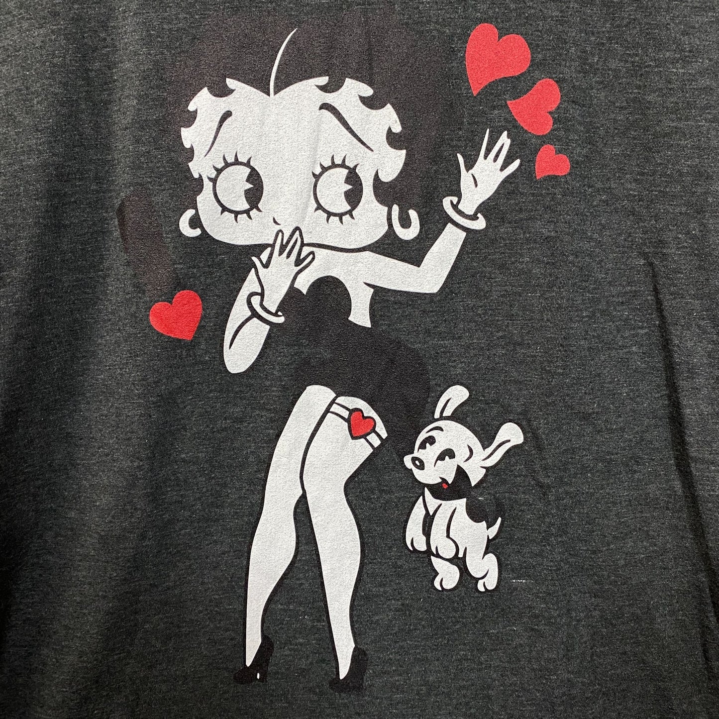 Betty Boop and Pudgy Puppy Love Classic With Pup Vintage Style T-Shirt large