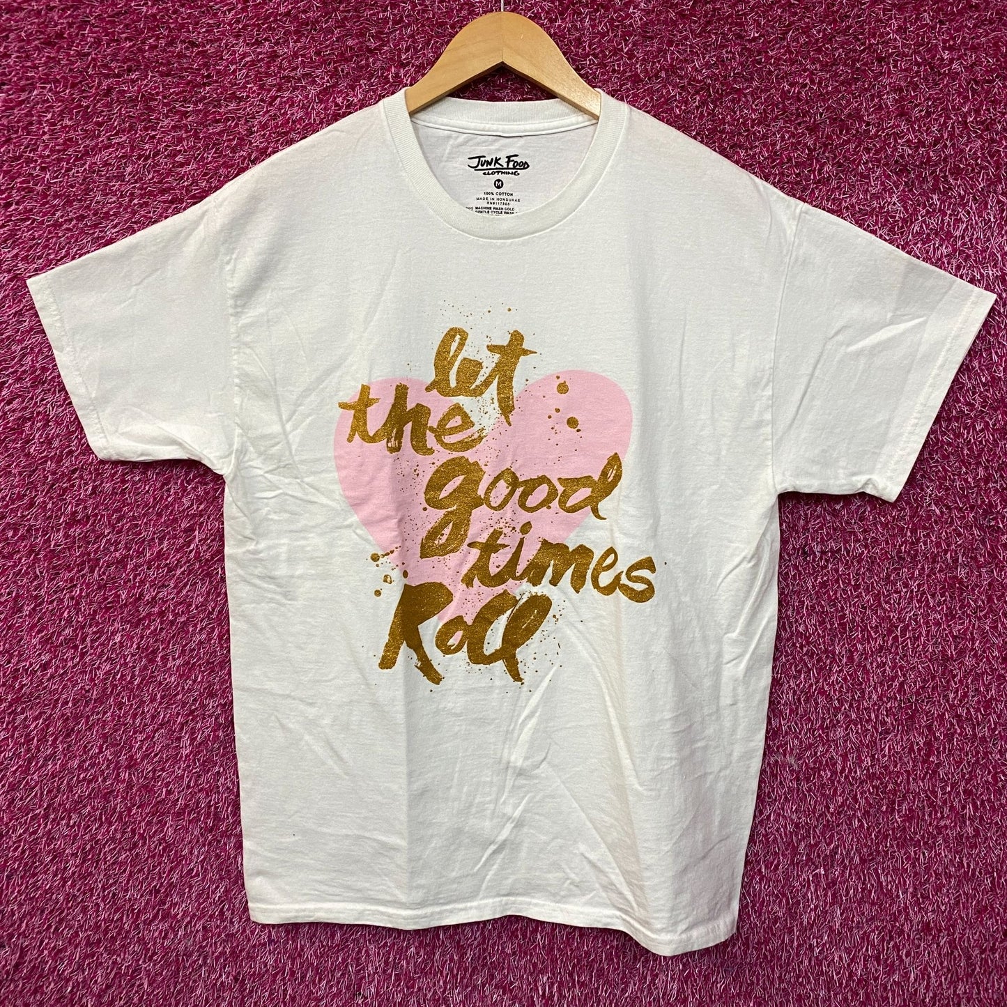 Junk Food Clothing "Let the Good Times Roll" Graphic T-Shirt Medium