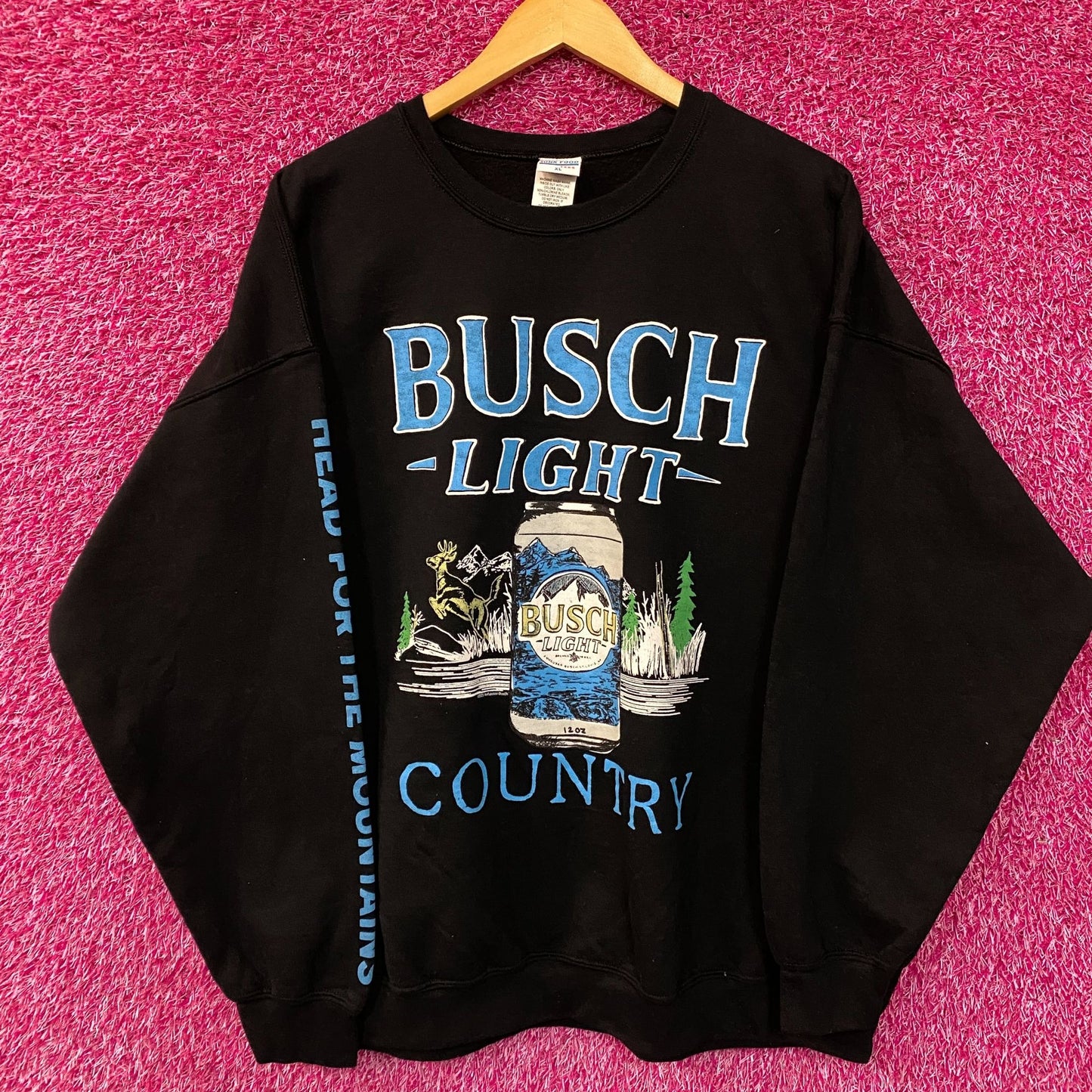 Busch Light Country Mountain Spring Beer Promo Oversized Crewneck Sweatshirt XL