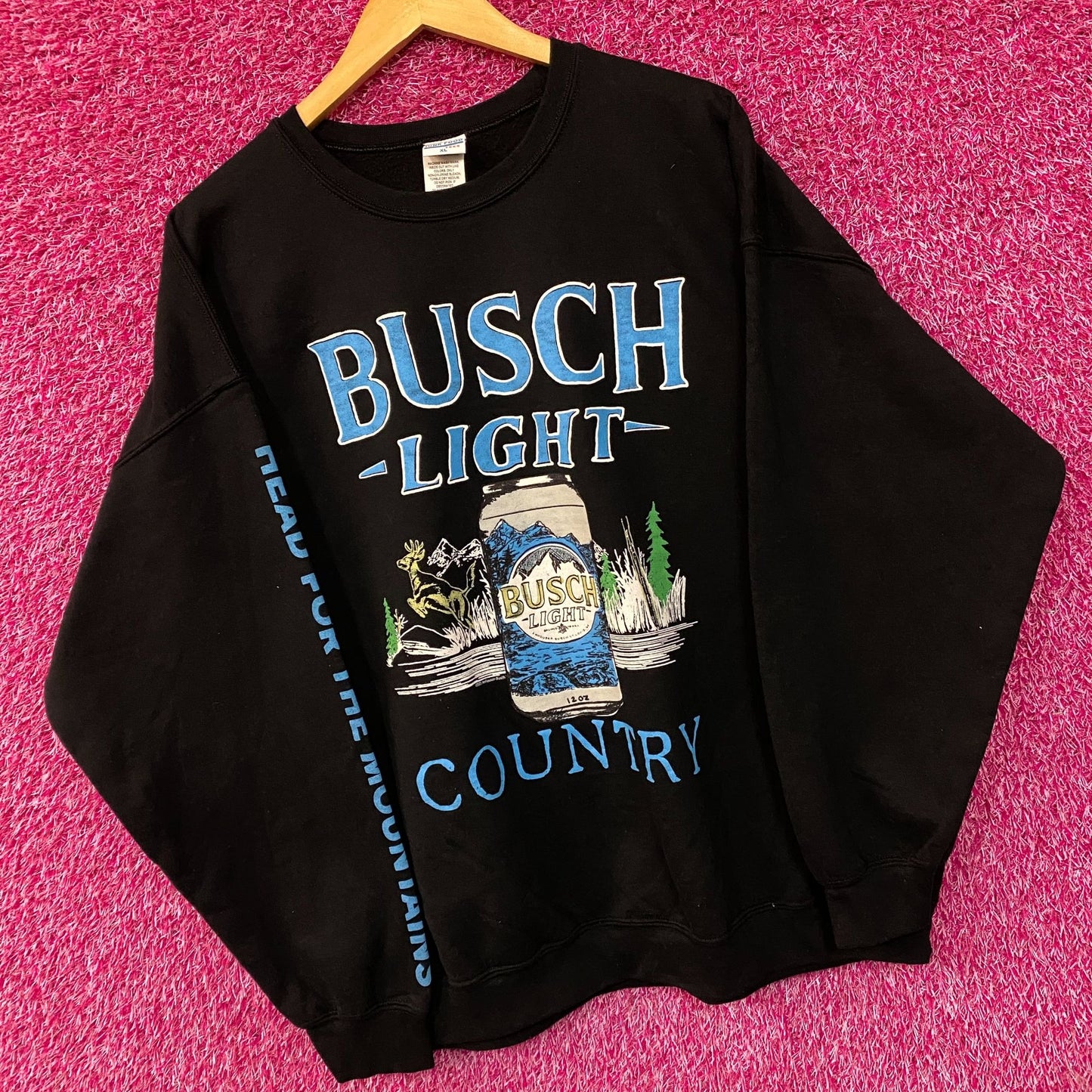 Busch Light Country Mountain Spring Beer Promo Oversized Crewneck Sweatshirt XL
