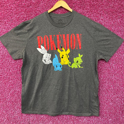 Nintendo Pokemon Starter Anime Poster T-Shirt 2XL