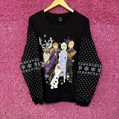 Disney Frozen 2 Light Up Black Women's Crew Neck Sweatshirt 3XL