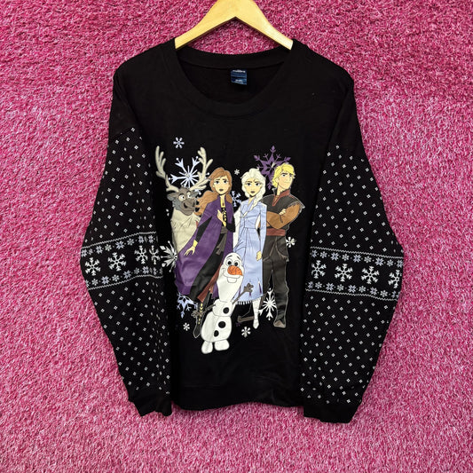 Disney Frozen 2 Light Up Black Women's Crew Neck Sweatshirt 3XL