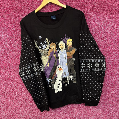 Disney Frozen 2 Light Up Black Women's Crew Neck Sweatshirt 3XL