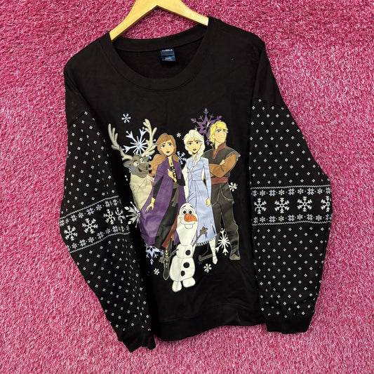 Disney Frozen 2 Light Up Black Women's Crew Neck Sweatshirt 3XL