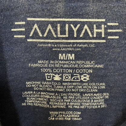 Aaliyah R&B Vintage-Style Washed Blue T-Shirt Medium