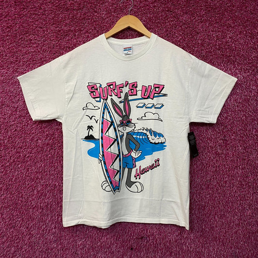 Junk Food Clothing Looney Tunes Bugs Bunny "Surf's Up Doc" Vintage Style Tee Medium