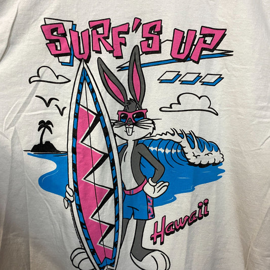 Junk Food Clothing Looney Tunes Bugs Bunny "Surf's Up Doc" Vintage Style Tee Medium