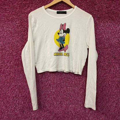 Junk Food x Disney Minnie Mouse Long Sleeve Baby Crop Large