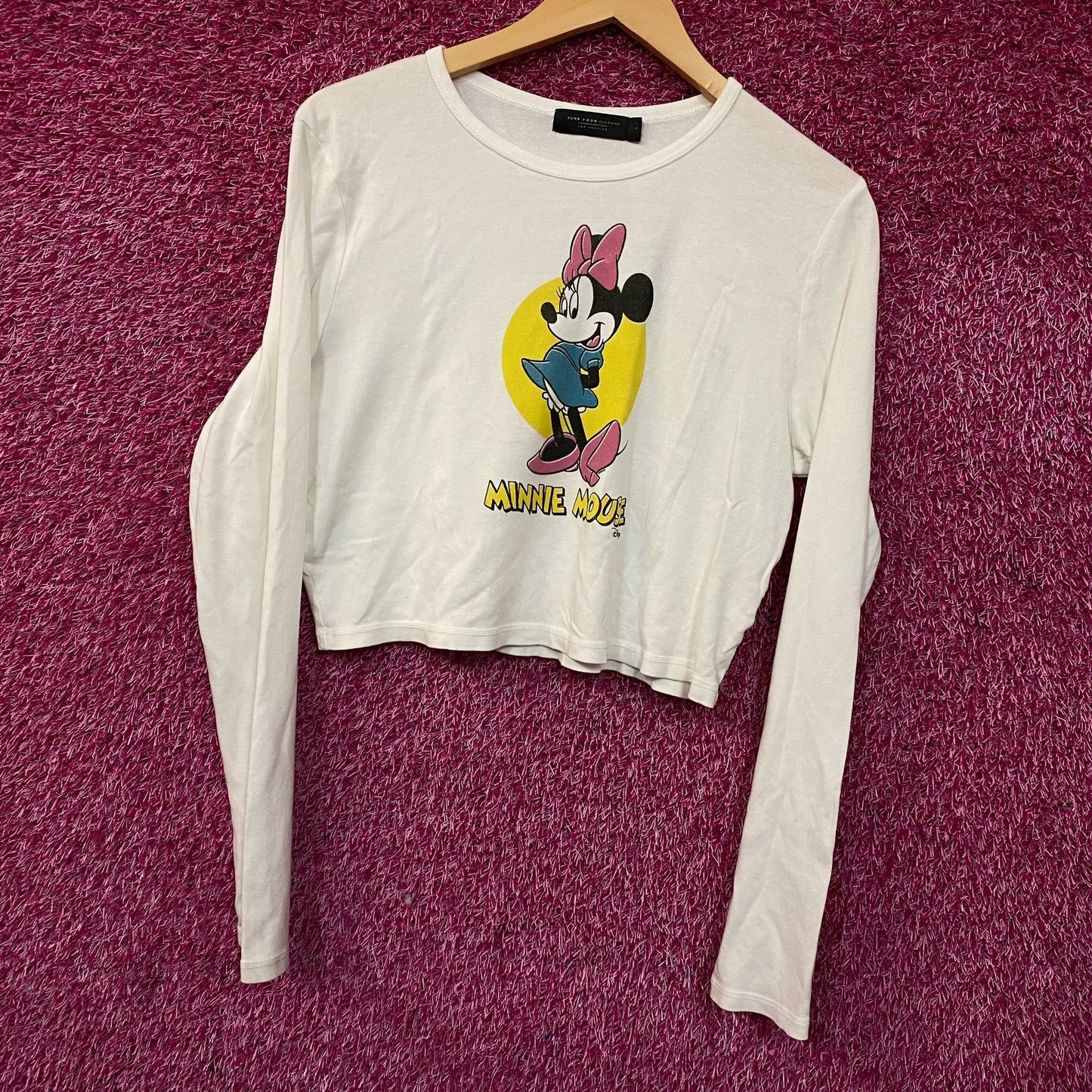 Junk Food x Disney Minnie Mouse Long Sleeve Baby Crop Large