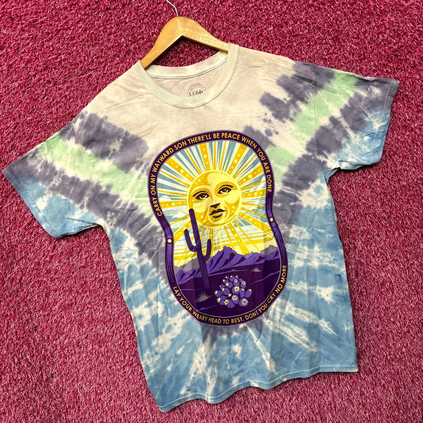 Kansas Carry On Wayward Son Lyric Desert Rock Tie Dye L