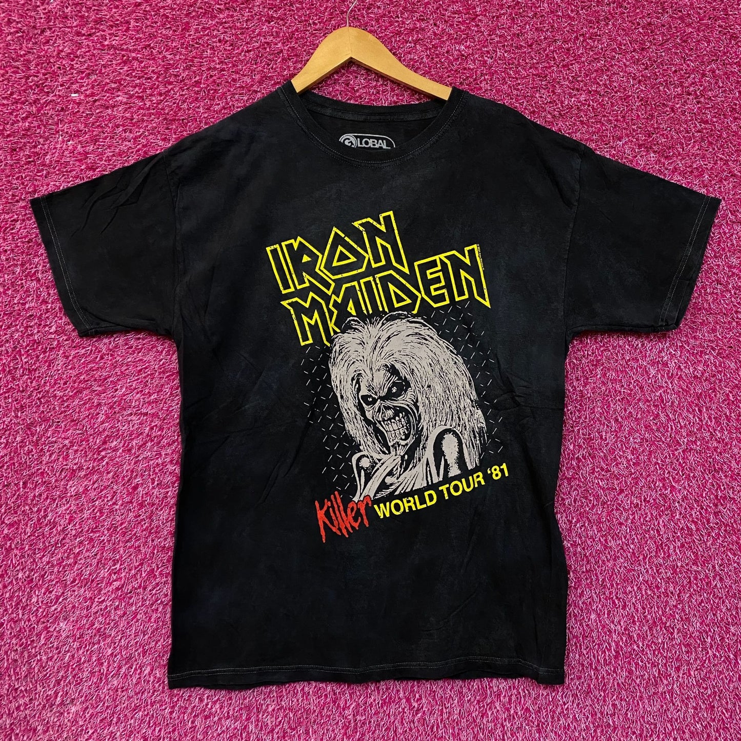 Iron Maiden Killer World Tour 81 Oversized tie dye Tshirt size Small