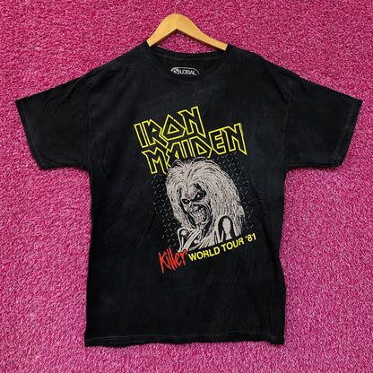 Iron Maiden Killer World Tour 81 Oversized tie dye Tshirt size Small