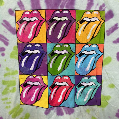 The Rolling Stones Hot Lips Pop Art Rock Tie Dye XL