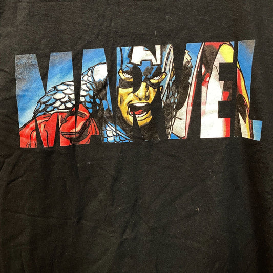 Marvel Logo Captain America Steve Rogers Super Hero T-Shirt XL