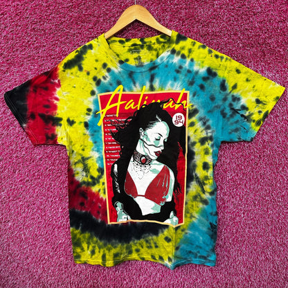 Aaliyah Green Blue Queen of Rnb Tie Dye Tshirt size Large
