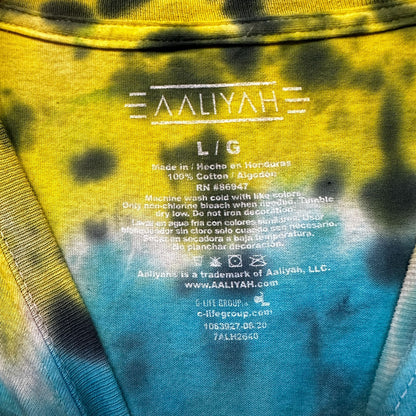 Aaliyah Green Blue Queen of Rnb Tie Dye Tshirt size Large