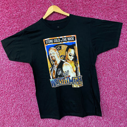 WWE Stone Cold Steven Austen vs Dwayne The Rock Johnson T-Shirt Large