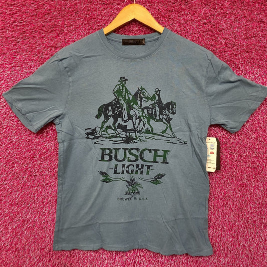 Busch Light Logo Brewed In U.S.A Cowboys Blue T-Shirt Small