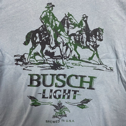 Busch Light Logo Brewed In U.S.A Cowboys Blue T-Shirt Small