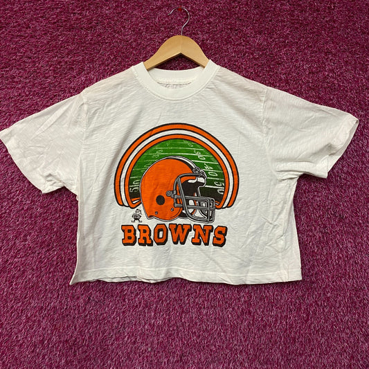 Junk Food Cleveland Browns Game Time Mock Neck Crop T-Shirt Large