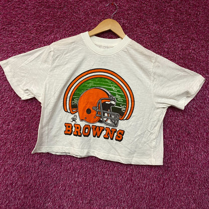 Junk Food Cleveland Browns Game Time Mock Neck Crop T-Shirt Large