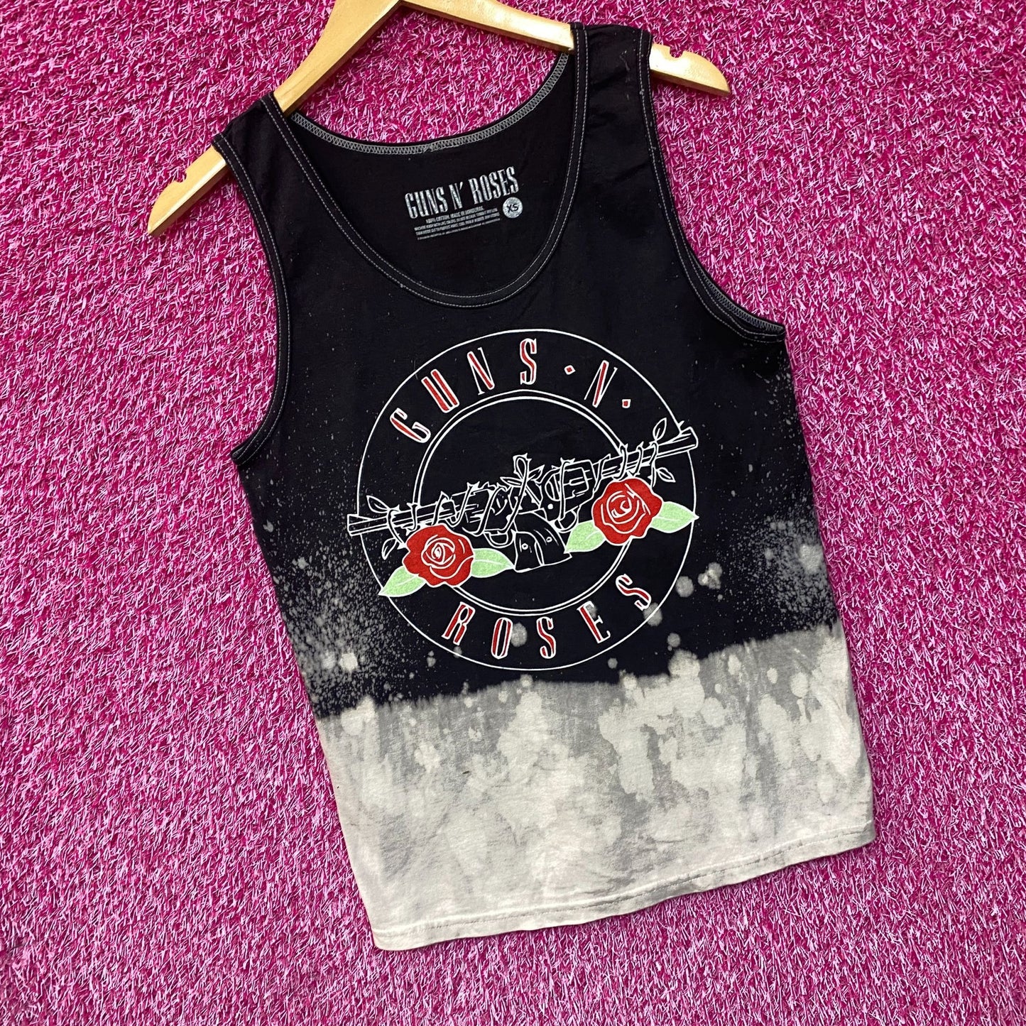 Guns N’ Roses Appetite for Destruction Heavy Metal Bleach Dip-Dye Tank Top XS
