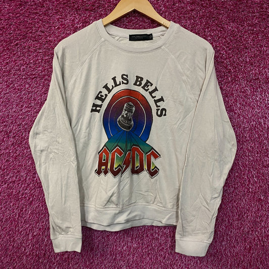 Junk Food Clothing AC/DC Hells Bells Raglan Women's Crop Sweatshirt Medium