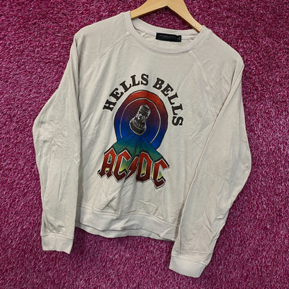 Junk Food Clothing AC/DC Hells Bells Raglan Women's Crop Sweatshirt Medium