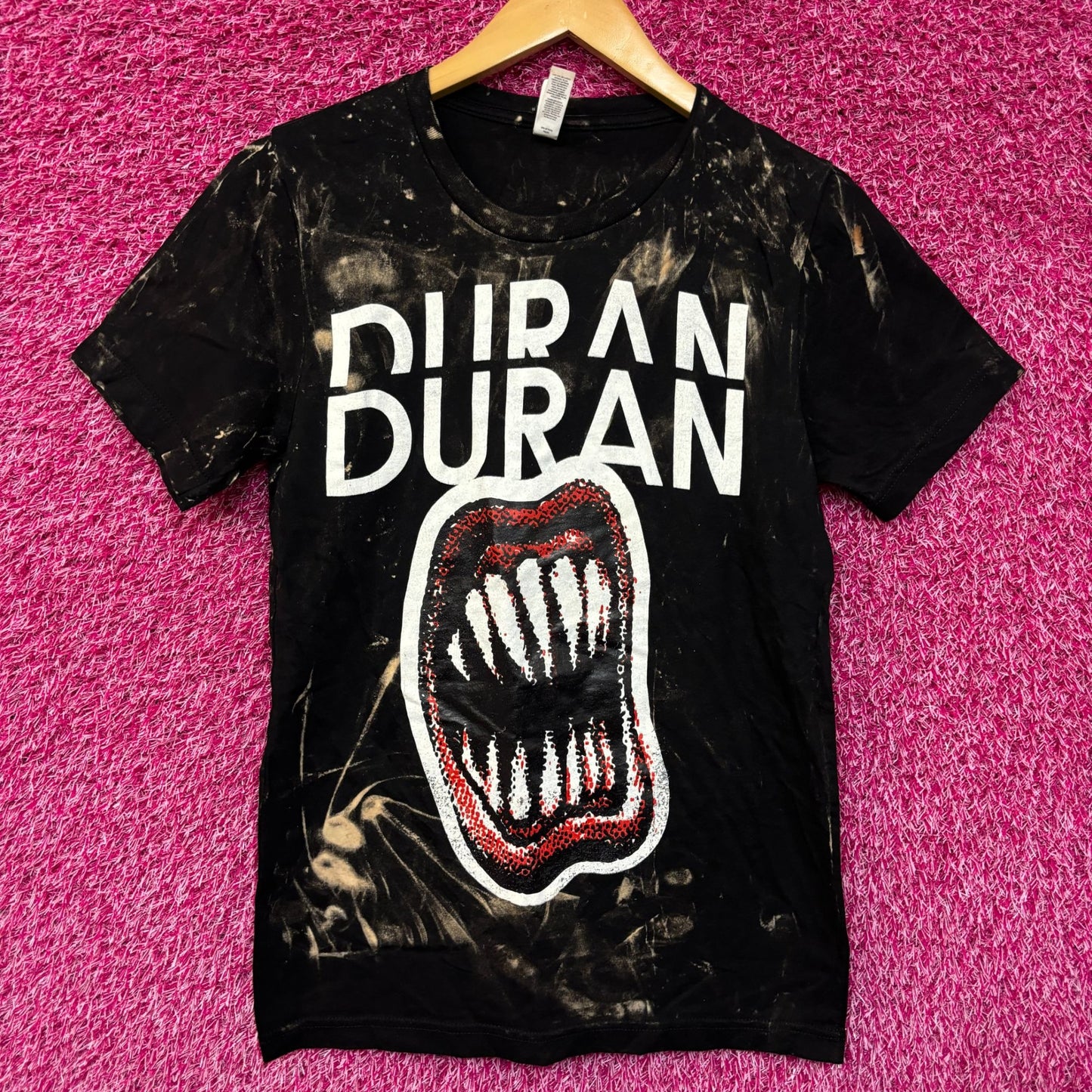 Duran Duran Live From the Hollywood Bowl Rock Bleach Dye Rock Tshirt size Small