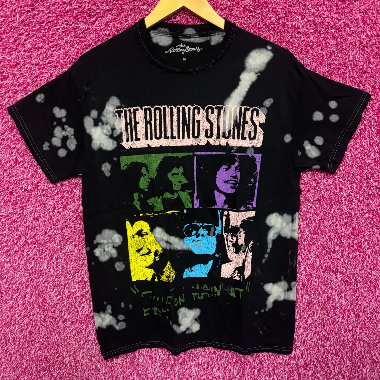 The Rolling Stones Exile on Main St Album Rock Bleach Dye M
